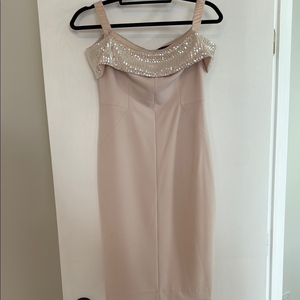 Aidan Mattox Pink Ruched Sheath Dress